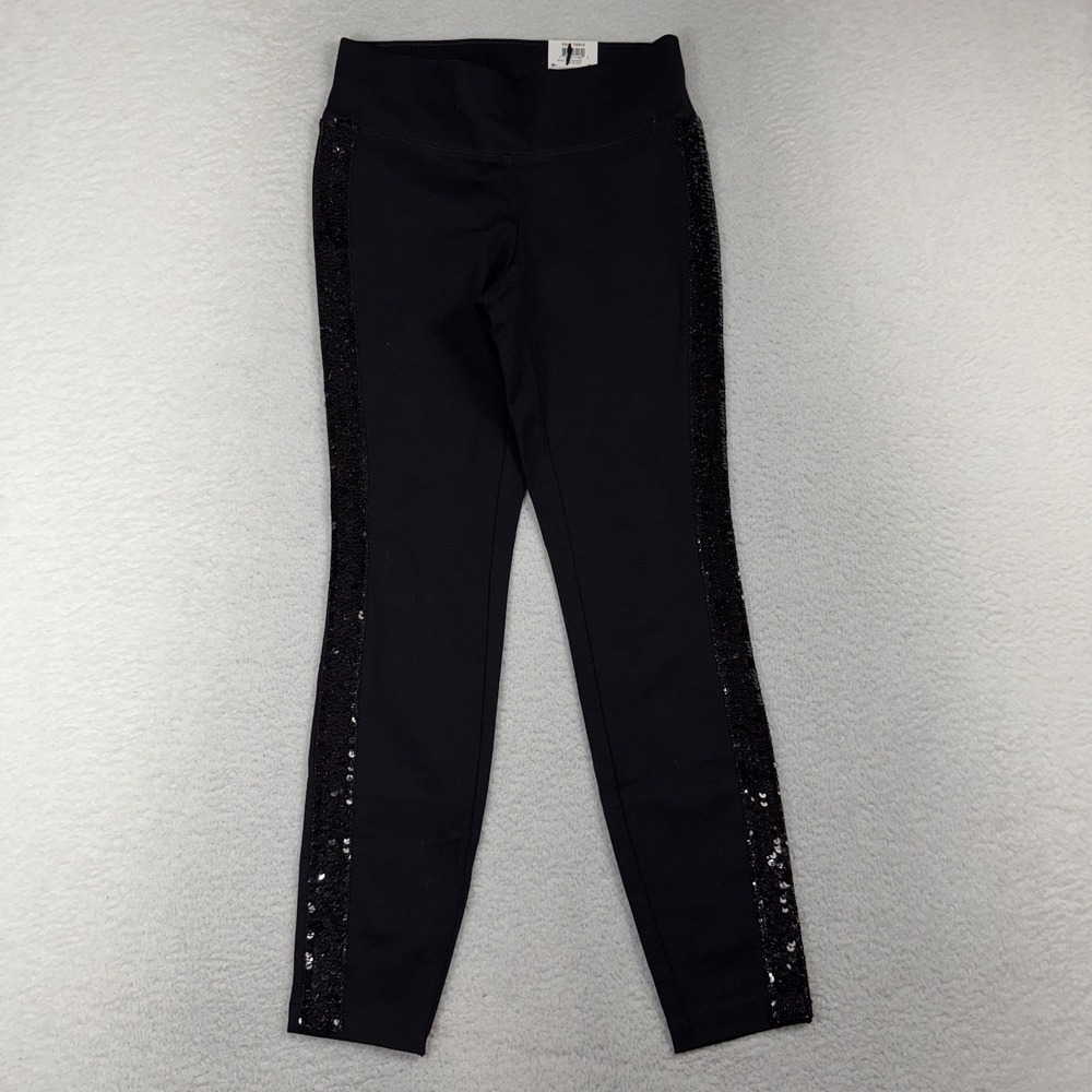 INC International Concepts Ankle Leggings Womens 4 27x29 Black High Sequins NEW